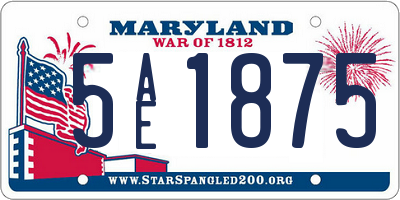 MD license plate 5AE1875