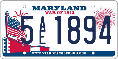 MD license plate 5AE1894