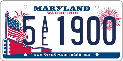 MD license plate 5AE1900