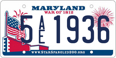 MD license plate 5AE1936