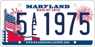 MD license plate 5AE1975