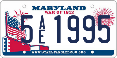 MD license plate 5AE1995