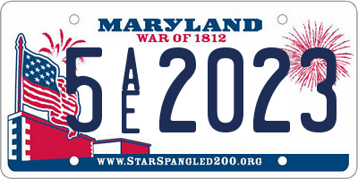 MD license plate 5AE2023