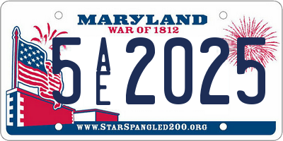 MD license plate 5AE2025