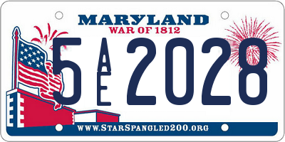 MD license plate 5AE2028