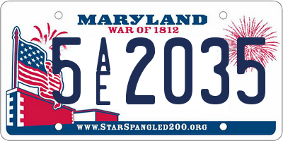 MD license plate 5AE2035