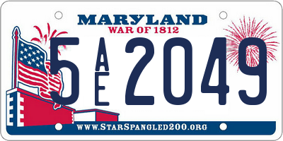 MD license plate 5AE2049