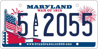 MD license plate 5AE2055