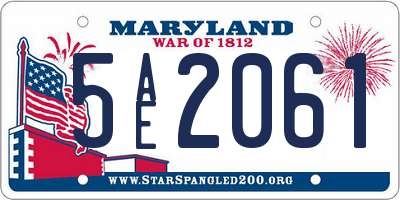 MD license plate 5AE2061