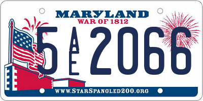 MD license plate 5AE2066