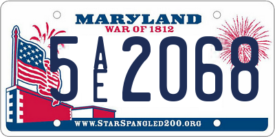 MD license plate 5AE2068