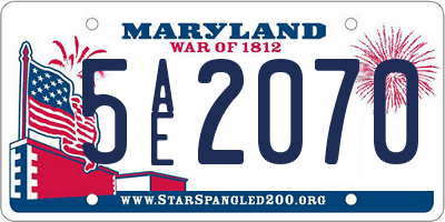 MD license plate 5AE2070