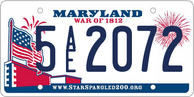 MD license plate 5AE2072