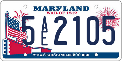 MD license plate 5AE2105