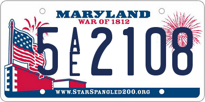 MD license plate 5AE2108