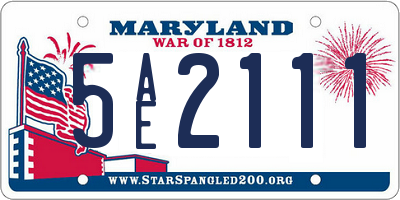 MD license plate 5AE2111