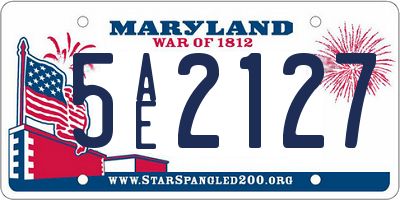 MD license plate 5AE2127