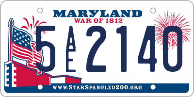 MD license plate 5AE2140