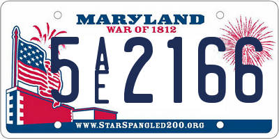 MD license plate 5AE2166
