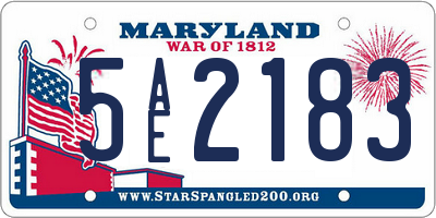 MD license plate 5AE2183