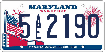 MD license plate 5AE2190