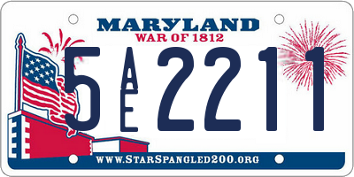 MD license plate 5AE2211
