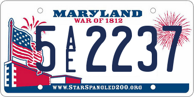MD license plate 5AE2237