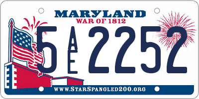 MD license plate 5AE2252