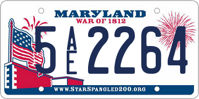MD license plate 5AE2264