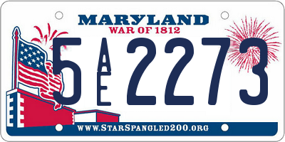 MD license plate 5AE2273