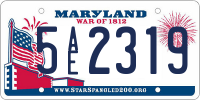 MD license plate 5AE2319