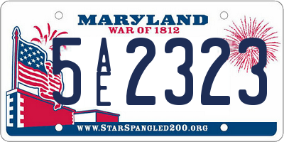 MD license plate 5AE2323