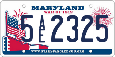 MD license plate 5AE2325
