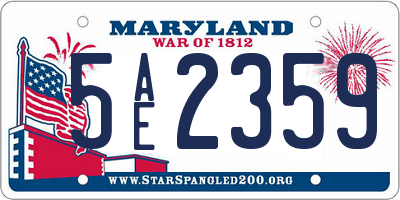 MD license plate 5AE2359