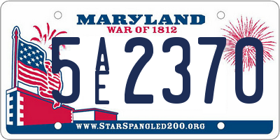 MD license plate 5AE2370