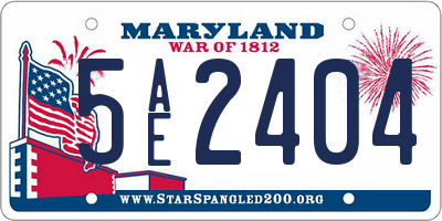 MD license plate 5AE2404