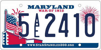MD license plate 5AE2410