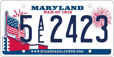MD license plate 5AE2423