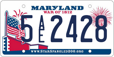 MD license plate 5AE2428