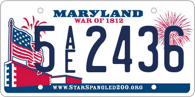 MD license plate 5AE2436