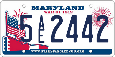 MD license plate 5AE2442