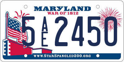 MD license plate 5AE2450