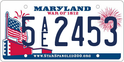 MD license plate 5AE2453