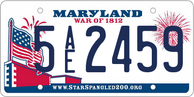 MD license plate 5AE2459