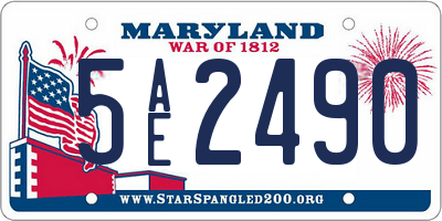 MD license plate 5AE2490
