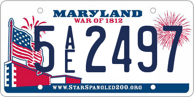 MD license plate 5AE2497