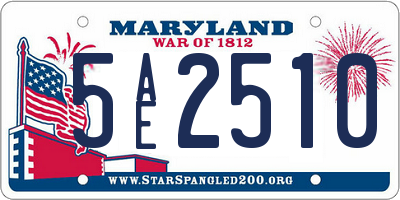 MD license plate 5AE2510
