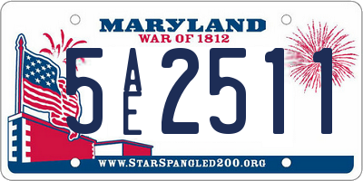 MD license plate 5AE2511
