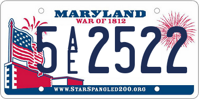 MD license plate 5AE2522