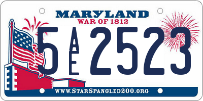 MD license plate 5AE2523